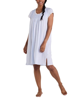 Miss Elaine Women's Diamond-Yoke Lace-Trim Nightgown