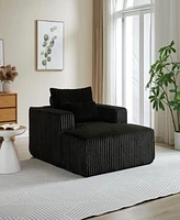 Streamdale Furniture 62.5-Inch Corduroy Sponge Sofa Lounge Chair, No Assembly Required, Fluffy Modern Sleeper Chair for Indoor Living Room Bedroom