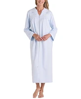 Miss Elaine Petite Embroidered Waffle-Knit Nightgown