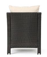 Streamdale Furniture Water-Resistant Wicker Club Chairs With Curved Arms For Outdoor Comfort And Style
