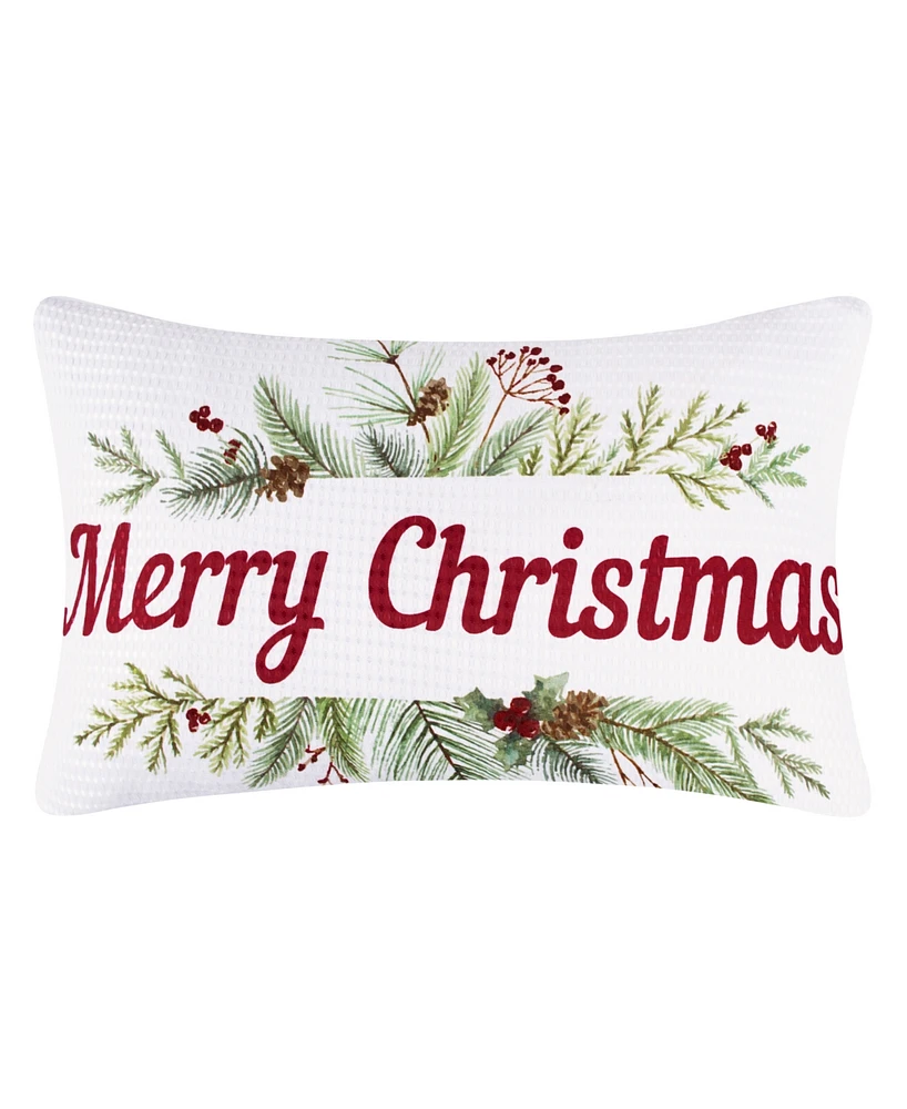 Levtex Merry Bright Pine Plaid Printed Decorative Pillow, 12" x 20"