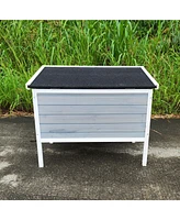 Streamdale Furniture Outdoor Breathable Cat House for Outside Cats, Cat Shelter for Feral Cats with Escape Door, Porch Deck