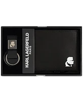 Karl Lagerfeld Men's Logo Graphic Wallet & Keychain