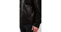 Furniq Uk Men's Leather Jacket, Black, Created for Macy's