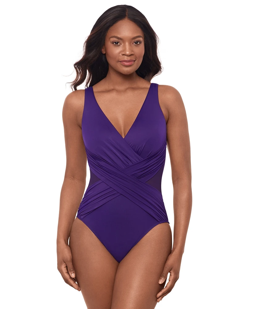 Miraclesuit Illusionist Crossover Allover Slimming One-Piece Swimsuit