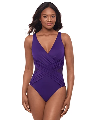 Miraclesuit Illusionist Crossover Allover Slimming One-Piece Swimsuit