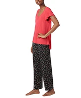 Hue Women's Solid Short-Sleeve Shirred Pajama Tee