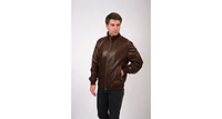 Men's Leather Jacket, Brown, Created for Macy's