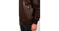 Furniq Uk Men's Leather Jacket, Brown, Created for Macy's