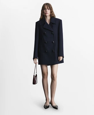 Mango Women's Double-Breasted Wool Coat