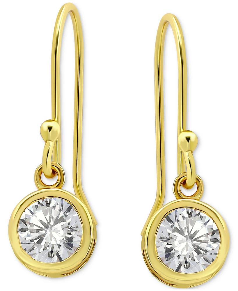 Giani Bernini Cubic Zirconia Bezel Drop Earrings 18k Gold-Plated Sterling Silver, Created for Macy's