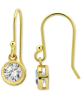 Giani Bernini Cubic Zirconia Bezel Drop Earrings 18k Gold-Plated Sterling Silver, Created for Macy's