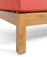 Brava X-Back Corner Bench-r With Coffee Table, Red