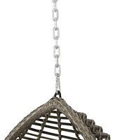 Elegant Teardrop Rattan Hanging Chair With Plush Cushions