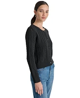 Dkny Jeans Women's Diamond Pointelle Long-Sleeve Cardigan