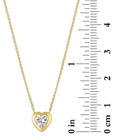 Forever Grown Diamonds Lab-Grown Diamond Heart Bezel Necklace (1/3 ct. t.w.) in 10k Yellow Gold