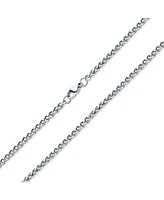 Bling Jewelry Unisex 5mm Wheat Foxtail Chain Necklace Silver Tone Stainless Steel