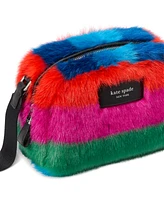 kate spade new york Puffed Striped Faux Fur Small Crossbody