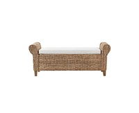 Hulala Home Abel Boho Ratten Storage Bench with Solid Wood Foot