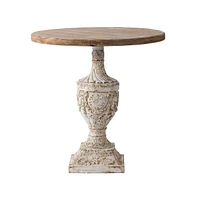 30x31" Antique Round Wood Table