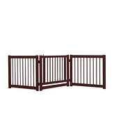 24 Inch Configurable Folding 3 Panel Wood Dog Fence