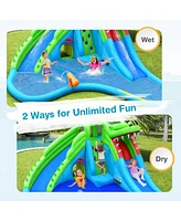 Inolait 7-in-1 Inflatable Bounce House with Splashing Pool without Blower