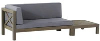 Brava X-Back Corner Bench-l With Coffee Table