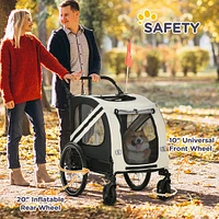 Streamdale Furniture 2-in-1 Pet Bike Trailer for Small Dogs, Road-Visibility Bicycle Stroller, Weather-Strong Bike Wagon Trailer Sidecar Attachment, W