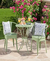 Simplie Fun Whimsical Outdoor Bistro Set: Durable Iron Table And Chairs With Water-Resistant Finish