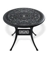 (Cushions In Random Colors)3-Piece Set Of Cast Aluminum Patio Furniture With Cushions