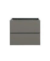 Wall mount cabinet Without basin, Gray color, With two drawers, Pre-assembled