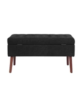 Storage Bench with Storage Bench for Bedroom End of Bed Bench Foot of Bed Bench Entryway Bench Storage Ottoman Bench 43.7" W x 18.1" D Black