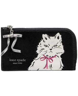 kate spade new york Whiskers Saffiano Leather Small Bifold Wallet