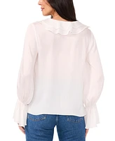 Vince Camuto Women's Ruffled V-Neck Bell-Sleeve Blouse