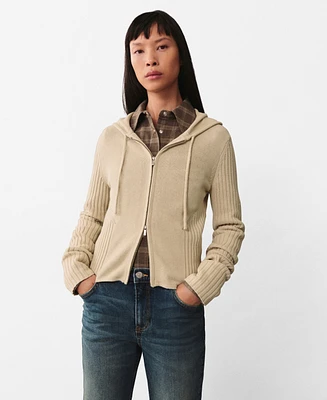 Mango Women's Zip Hooded Cardigan