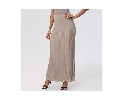 525 Women's Eloise Lurex Maxi Pleated Skirt