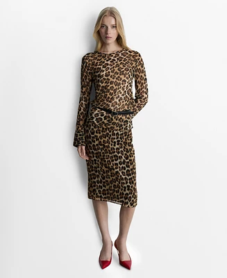 Mango Women's Leopard Print Blouse