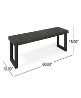 Nestor Acacia Wood Outdoor Bench: Durable, Weather-Resistant, 60"W X 15"D X 18"H