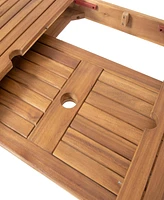 Expandable Acacia Wood Dining Table: Perfect For Outdoor Gatherings