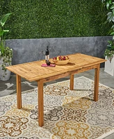 Simplie Fun Expandable Acacia Wood Dining Table: Perfect For Outdoor Gatherings