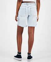 Indigo Rein Juniors' Cotton Cargo Denim Jorts