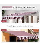 Simplie Fun 10' x 8' Retractable Awning, Patio Awnings, Sunshade Shelter w/ Manual Crank Handle, Uv & Water