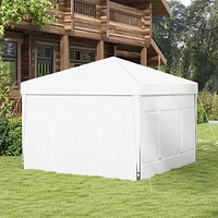 9.7' x 9.7' Pop Up Canopy with Sidewalls, Portable Canopy Tent with 2 Mesh Windows, Reflective Strips, Carry Bag for Events, Outdoor Party, Vendor Can