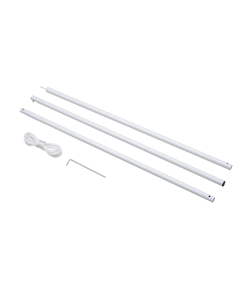 Simplie Fun Sun Sail Shade Canopy Adjustable Installation Pole/Pipe Kit White