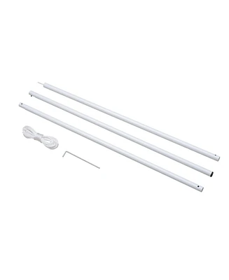 Simplie Fun Sun Sail Shade Canopy Adjustable Installation Pole/Pipe Kit White