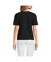 Lands' End Women's Supima Notch Neck T-shirt