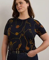 Lauren Ralph Lauren Plus Size Belting-Print Sweater