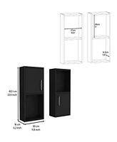 Depot E-Shop Eak 2 Pcs Wall Mounted Bathroom Medicine Cabinet 24" H , Two Doors, Shelves