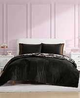 Betsey Johnson Solid Velvet -Pc. Duvet Cover Set