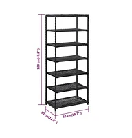 vidaXL Shoe Rack Black 19.7"x11.8"x47.2" Poly Rattan